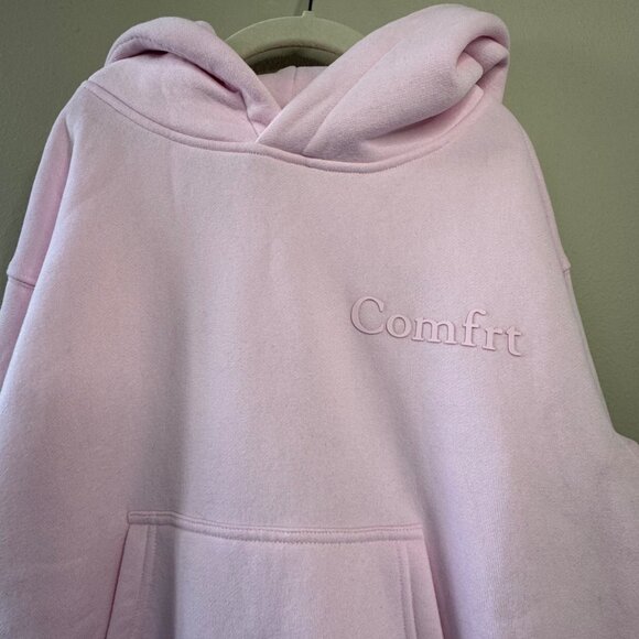 COMFRT Powder Pink Hoodie Girls S 7-8 Kids Soft Oversized Pullover Sweatshirt - Picture 3 of 11